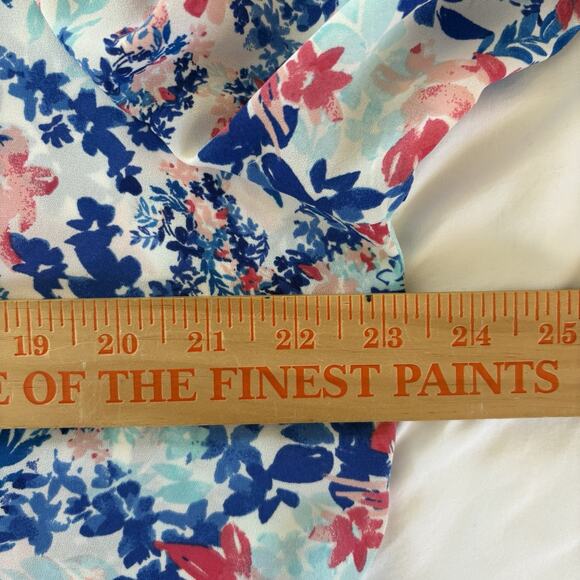 Talbots Ruffled Collar Floral Long Sleeve Shirt Semi Button Front Size XL - Picture 10 of 11